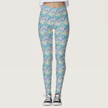 Graffiti Lijnen blauw Toon Yoga Leggings
