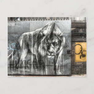 Graffiti Lion, Shoreditch London Briefkaart