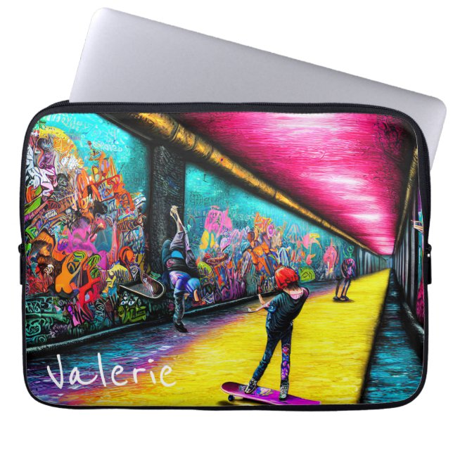 Graffiti live laptop sleeve (Voorkant)