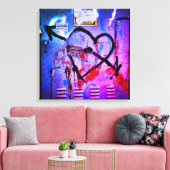 Graffiti Love Canvas Afdruk (Insitu (Woonkamer))