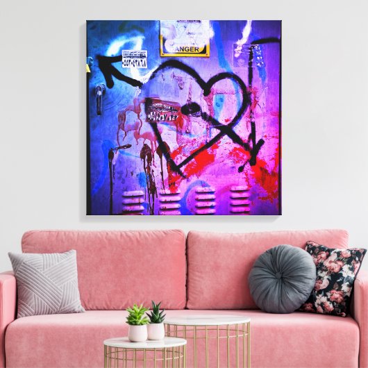 Graffiti Love Canvas Afdruk (Insitu (Woonkamer))