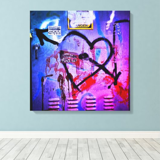 Graffiti Love Canvas Afdruk (Insitu (Houten vloer))