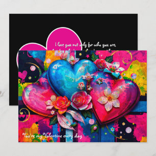 {Graffiti Love} Goth Grunge Valentijnskaart Feestdagenkaart