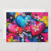 [Graffiti Love} Goth Grunge Valentines Day Card Feestdagenkaart (Voorkant)