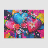 [Graffiti Love] Kleurrijke Abstracte Harten & Flow Tissuepapier (Voorkant)