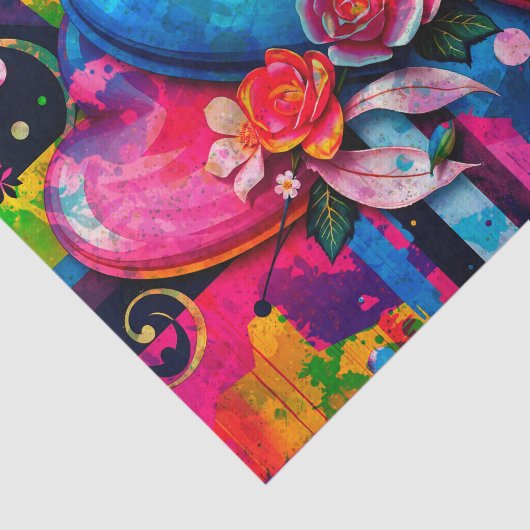 [Graffiti Love] Kleurrijke Abstracte Harten & Flow Tissuepapier (Detail)