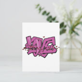 Graffiti love label briefkaart (Staand voorkant)