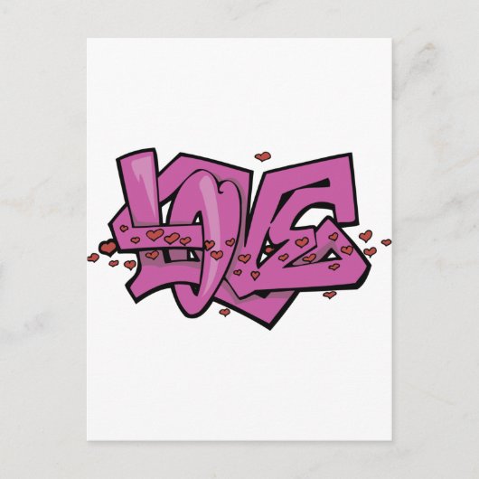 Graffiti love label briefkaart (Voorkant)