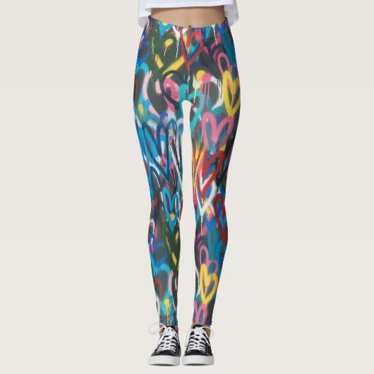 Graffiti Love Leggings - Koel (Voorkant)