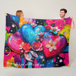 [Graffiti Love}  Romantic Funny Snuggle Throw  Fleece Deken