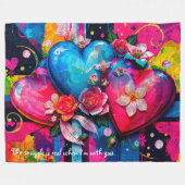 [Graffiti Love}  Romantic Funny Snuggle Throw  Fleece Deken (Voorkant (Horizontaal))
