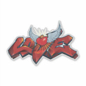 Graffiti Love Vinyl Sticker heeft een hiphop vibe. (Voorkant)