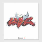 Graffiti Love Vinyl Sticker heeft een hiphop vibe. (Vel)