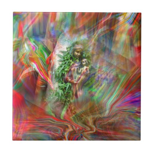 Graffiti Madonna Tile Tegeltje (Voorkant)