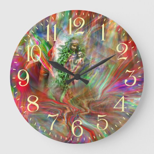 Graffiti Madonna Wall Clock Grote Klok (Voorkant)