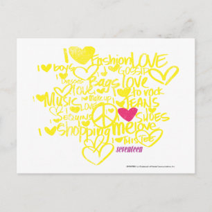 Graffiti Magenta/Geel Briefkaart