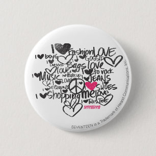 Graffiti Magenta Ronde Button 5,7 Cm