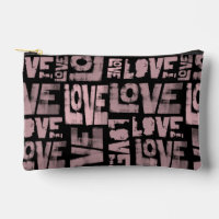 Graffiti Make-up Bag - Roze en Zwart - Liefde