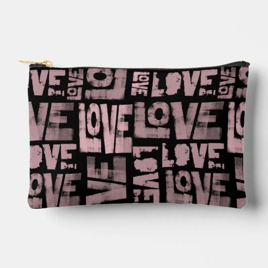 Graffiti Make-up Bag - Roze en Zwart - Liefde Etui (Voorkant)