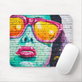 Graffiti meisje mousepad muismat (Met muis)