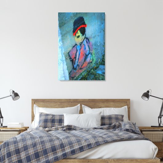 graffiti meisje omwikkeld doek canvas afdruk (Insitu (Slaapkamer))