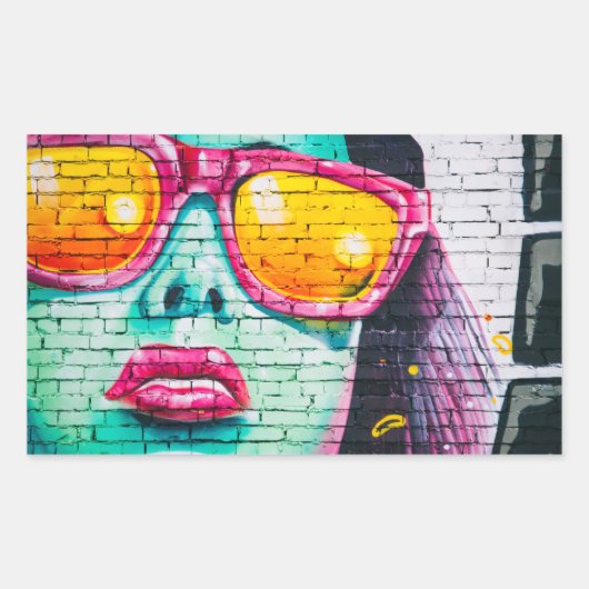 Graffiti meisje sticker (Voorkant)