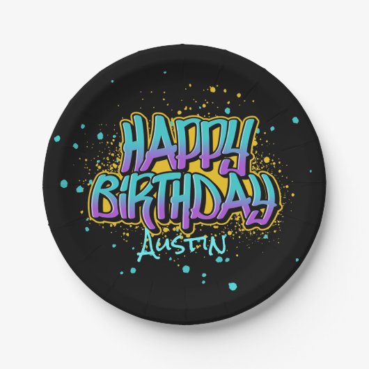 Graffiti Messy Paint Papieren Bordje (Voorkant)