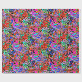 Graffiti met blauw, rood, groen en paars cadeaupapier (Vlak)