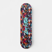 Graffiti met Elektrisch Blauwe 'Leef om te rijden' Persoonlijk Skateboard (Voorkant)