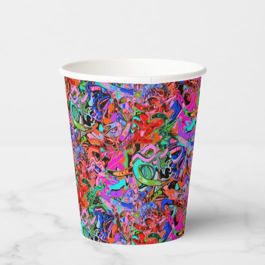 Graffiti met kleurrijke straatstijl papieren bekers (Rechts)