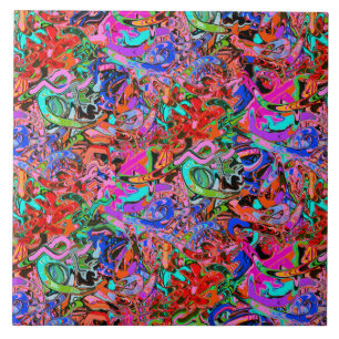 Graffiti met kleurrijke straatstijl tegeltje