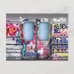 Graffiti Metro Trein Briefkaart