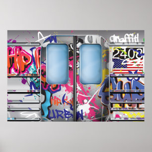 Graffiti Metro Trein Poster