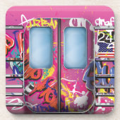 Graffiti metrotrein bier onderzetter (Voorkant)