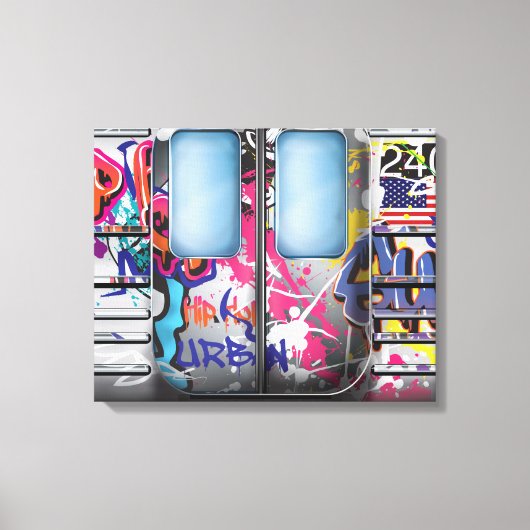 Graffiti metrotrein canvas afdruk (Voorkant)