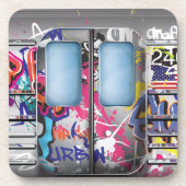 Graffiti metrotrein drankjes onderzetter (Voorkant)
