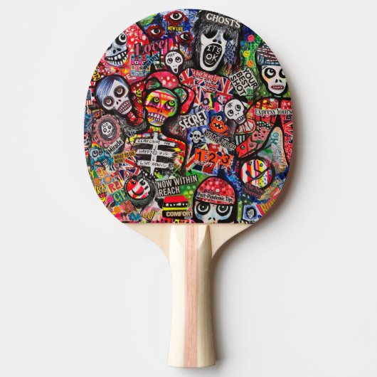 Graffiti Mispast Ping Pong Paddle bij Ray Dust Tafeltennisbatje (Voorkant)