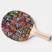 Graffiti Mispast Ping Pong Paddle bij Ray Dust Tafeltennisbatje (Zijkant)