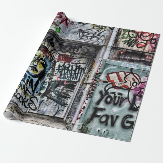 Graffiti Modern Cool Urban Street Art Cadeaupapier (Uitgerold)