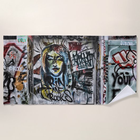 Graffiti Modern Cool Urban Street Art Strandlaken (Voorkant)