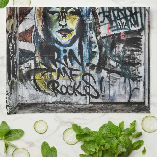 Graffiti Modern Cool Urban Street Art Theedoek (Gevouwen)