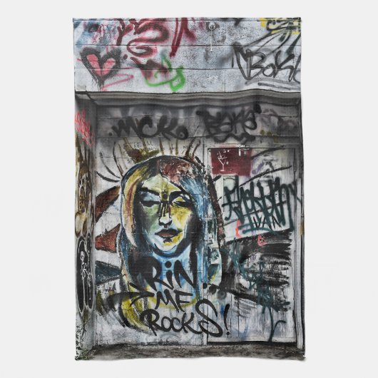 Graffiti Modern Cool Urban Street Art Theedoek (Verticaal)