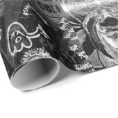 Graffiti Modern zwart-wit grunge patroon Cadeaupapier (Rol Hoek)