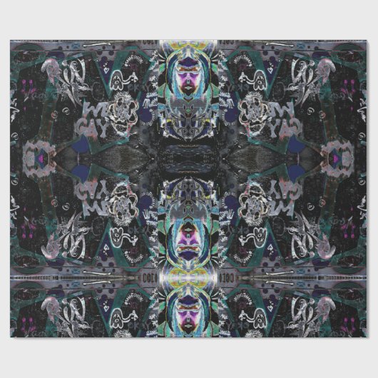 Graffiti Modern  Zwart Wit Patroon Cadeaupapier (Vlak)