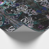 Graffiti Modern  Zwart Wit Patroon Cadeaupapier (Hoek)