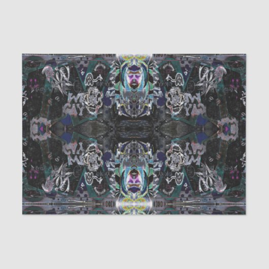 Graffiti modern  zwart wit patroon tissuepapier (Voorkant)