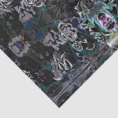 Graffiti modern  zwart wit patroon tissuepapier (Detail)