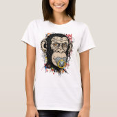 Graffiti Monkey Face Art - Abstracte straatstijl T-shirt (Voorkant)