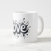Graffiti Monochrome Love Label Grote Koffiekop (Voorkant rechts)