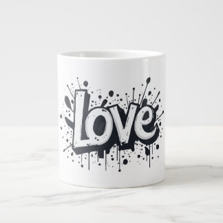 Graffiti Monochrome Love Label Grote Koffiekop
